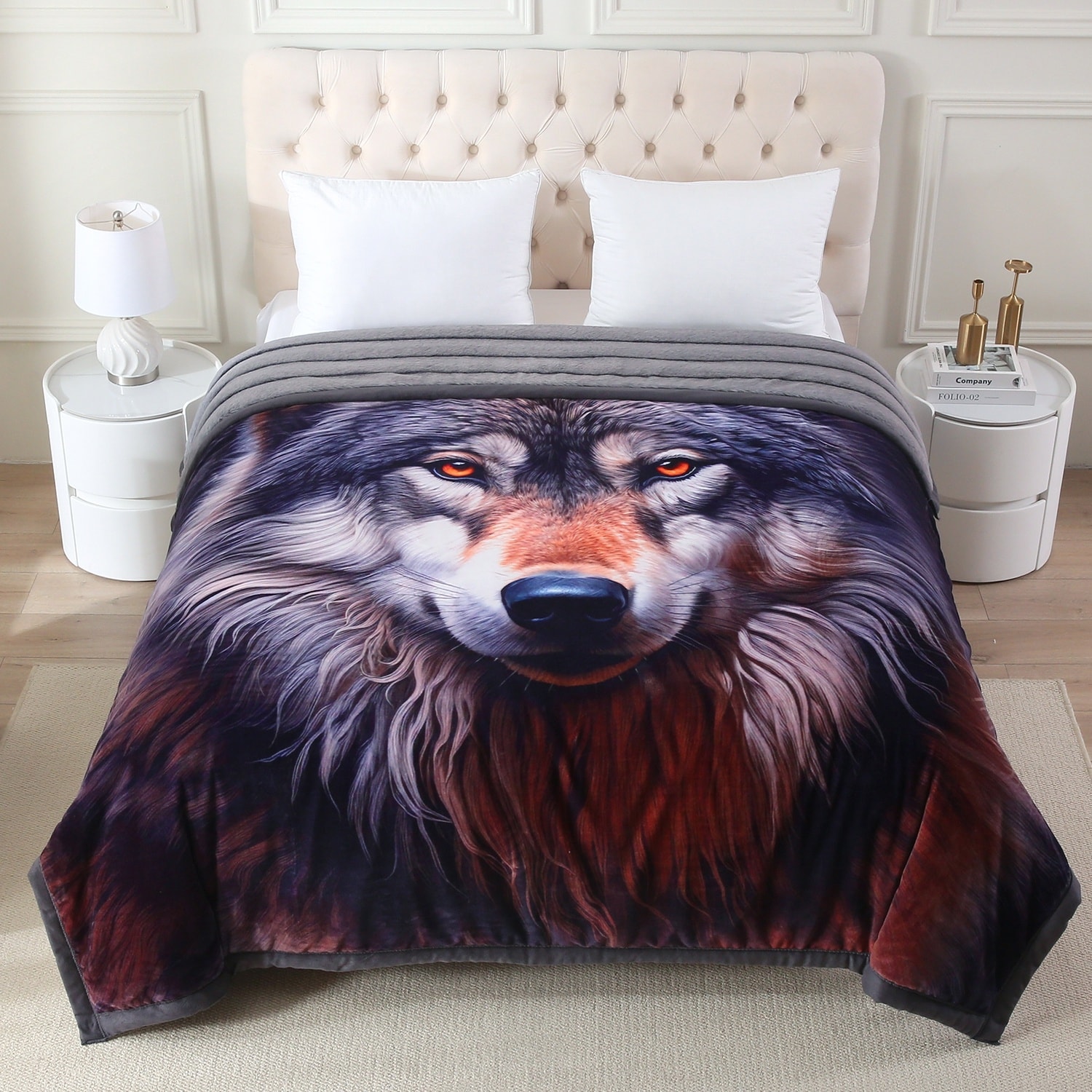 Warm Fleece Blanket Striped Fluffy Plush Bed Blanket 85