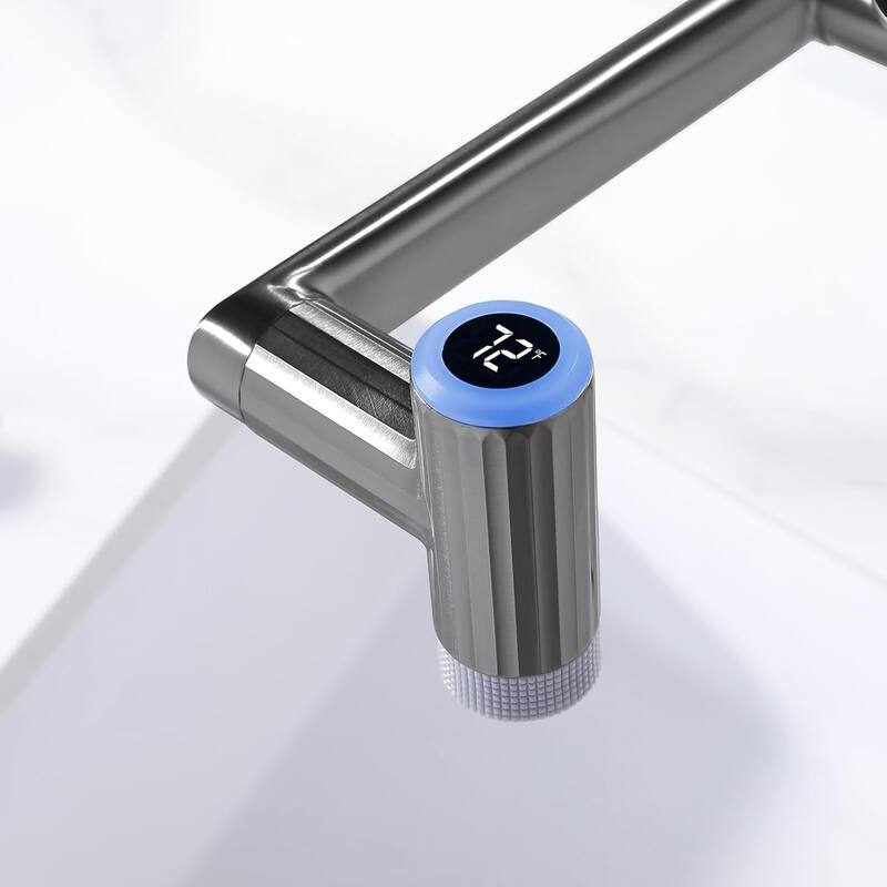 Lefton Rotatable Bathroom Faucet with Temperature Display in Fahrenheit with 2 Water Modes, BF2208-PRO