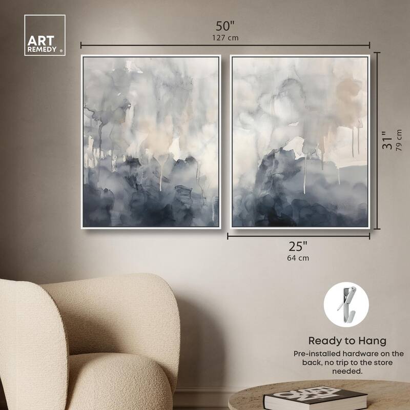 Muted Ocean Hues Canvas Set of 2 by Art Remedy