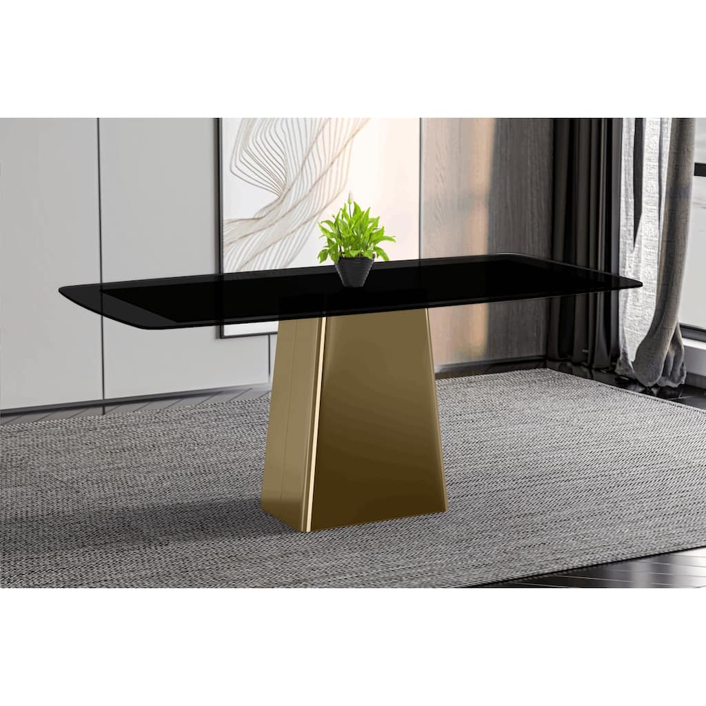 Quinix Rectangular Dining Table with Sintered Stone/Glass Top