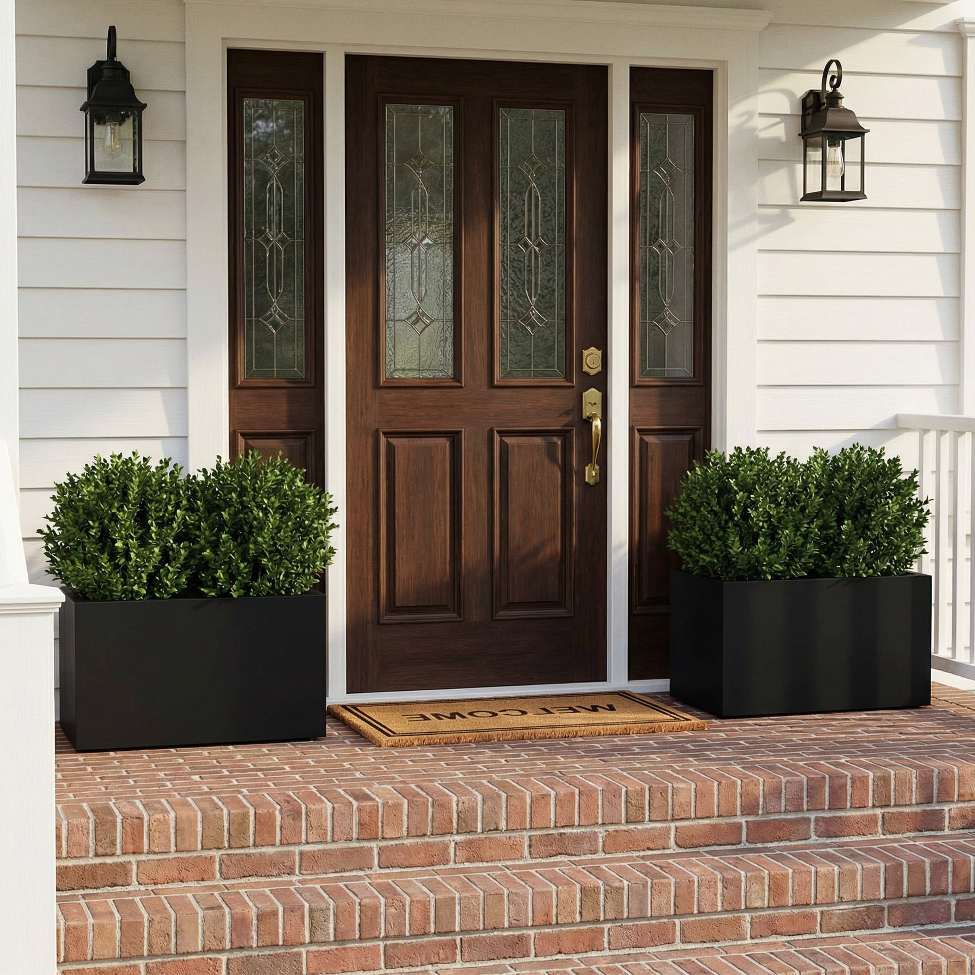 2PCS Modular Planter Box Indoor Outdoor Weather Resistant Plant Pot with Drainage Holes Crack & Impact Resistant Garden Planter