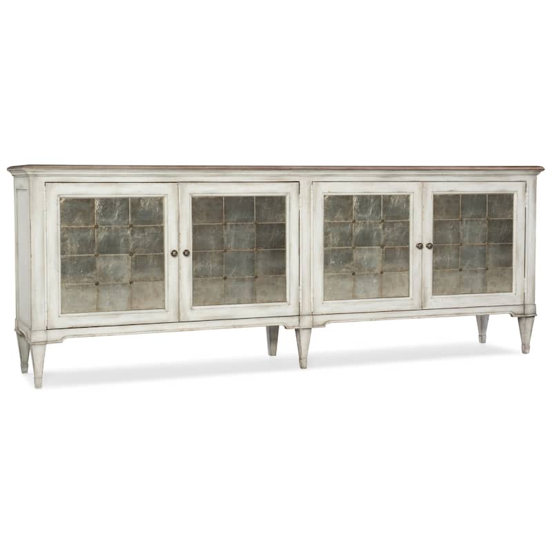 Hooker Furniture Arabella 104" Wide French Romance Four Door Credenza - Distressed White Crackle