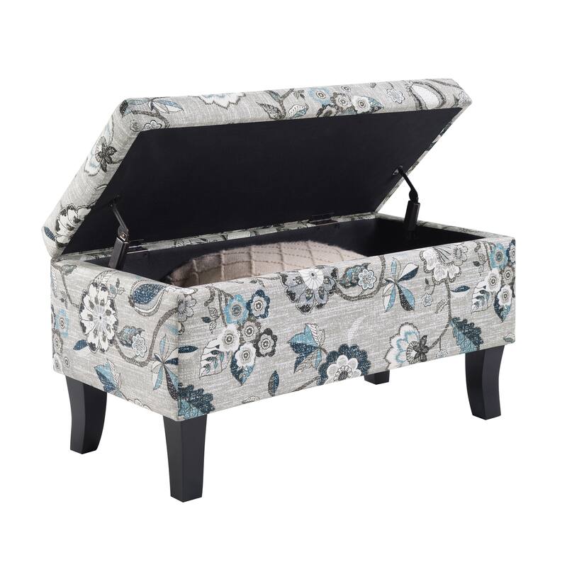 Versatile Upholstered Storage Ottoman with Comfortable Padded Seat and Functional Storage Compartment