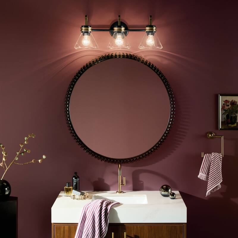Kichler 55155CLR Farum 3 Light 26" Wide Vanity Light with Clear Glass