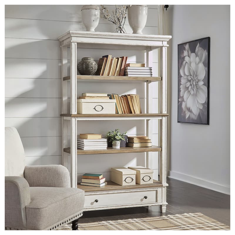 Signature Design by Ashley Realyn Casual Bookcase Two-tone - 45" W x 16" D x 74.5" H