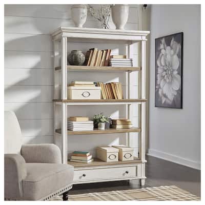 Signature Design by Ashley Realyn Casual Bookcase Two-tone - 45" W x 16" D x 74.5" H