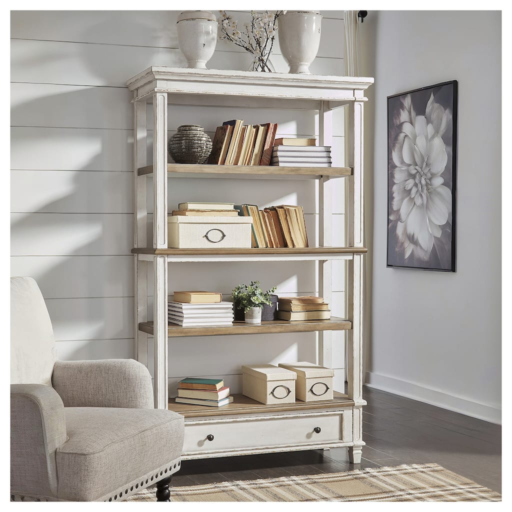Signature Design by Ashley Realyn Casual Bookcase Two-tone - 45" W x 16" D x 74.5" H