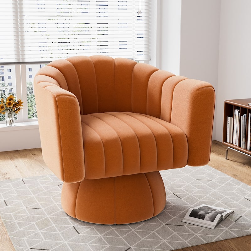 Ouyessir Oversized Modern Upholstered Barrel Chairs