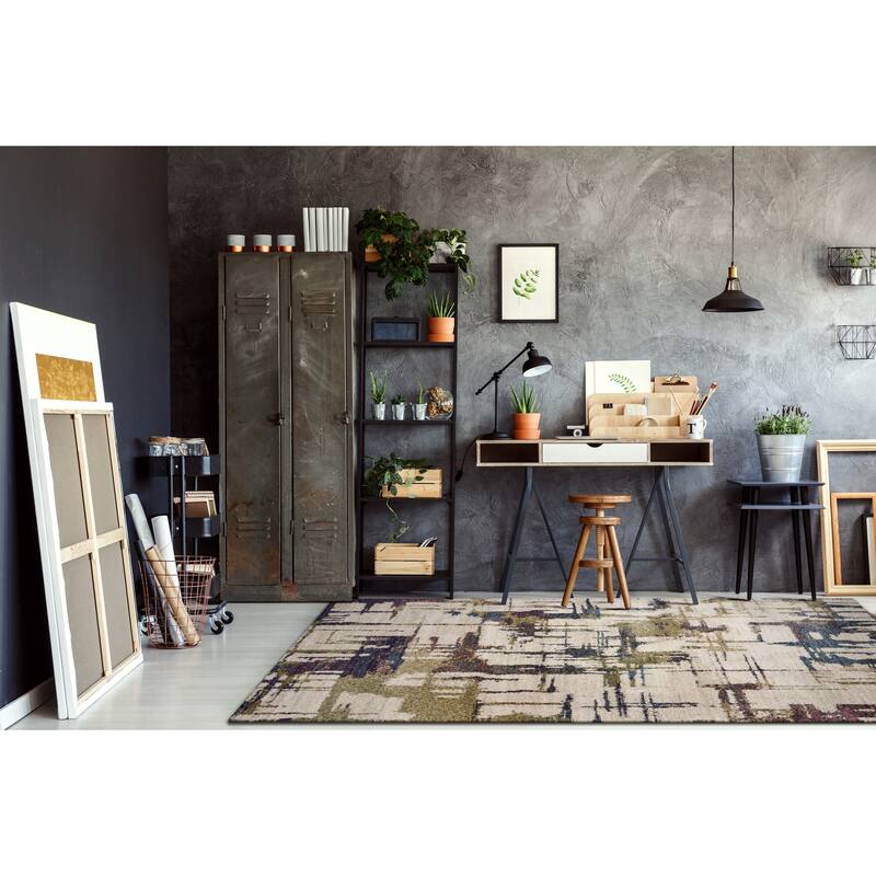 Domani Portland Abstract Geometric Shag Rug