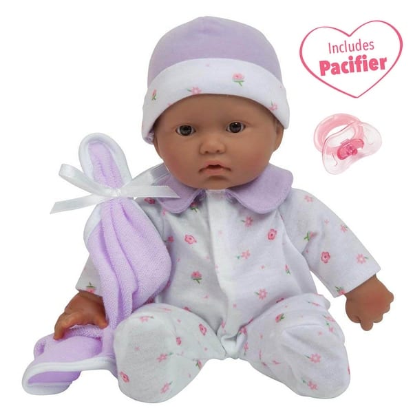 slide 1 of 1, La Baby Soft 11" Baby Doll, Blue with Blanket, Hispanic