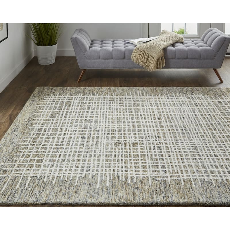 Wizen Hand Tufted Traditional Stain Resistant Durable Area Rug By HomeRoots - 8' x 10'