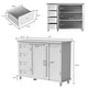 preview thumbnail 8 of 9, Sideboard Buffet Server Storage Cabinet Drawers Cabinets Glass Doors