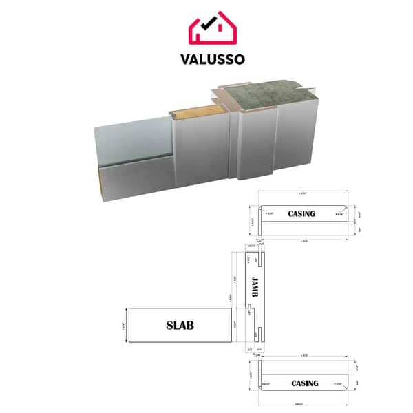 Valusso Design Painted Solid Core Door Slab Orlando White Gold Lines