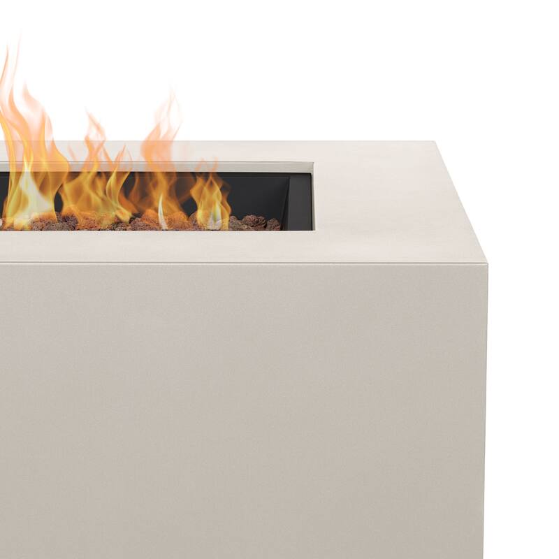 Aegean 50" Rectangle Gas Fire Table in Weathered Slate by Real Flame