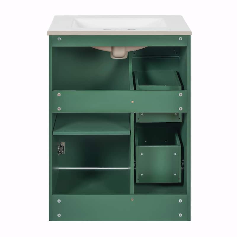 24" Modern Bathroom Vanity with Sink, Small Bathroom Sink Cabinet