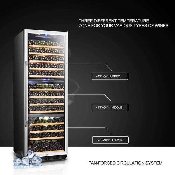 Shop Lanbo Triple Zones Compressor Built In Wine Cooler 149 Bottles Overstock 30340318