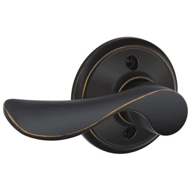 Schlage Champagne Left Handed Non-Turning One-Sided Dummy Door Lever - Aged Bronze