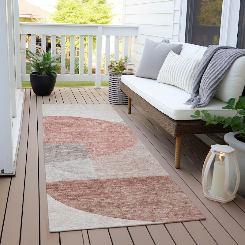 Machine Washable Indoor/ Outdoor Chantille Contemporary Deco Rug