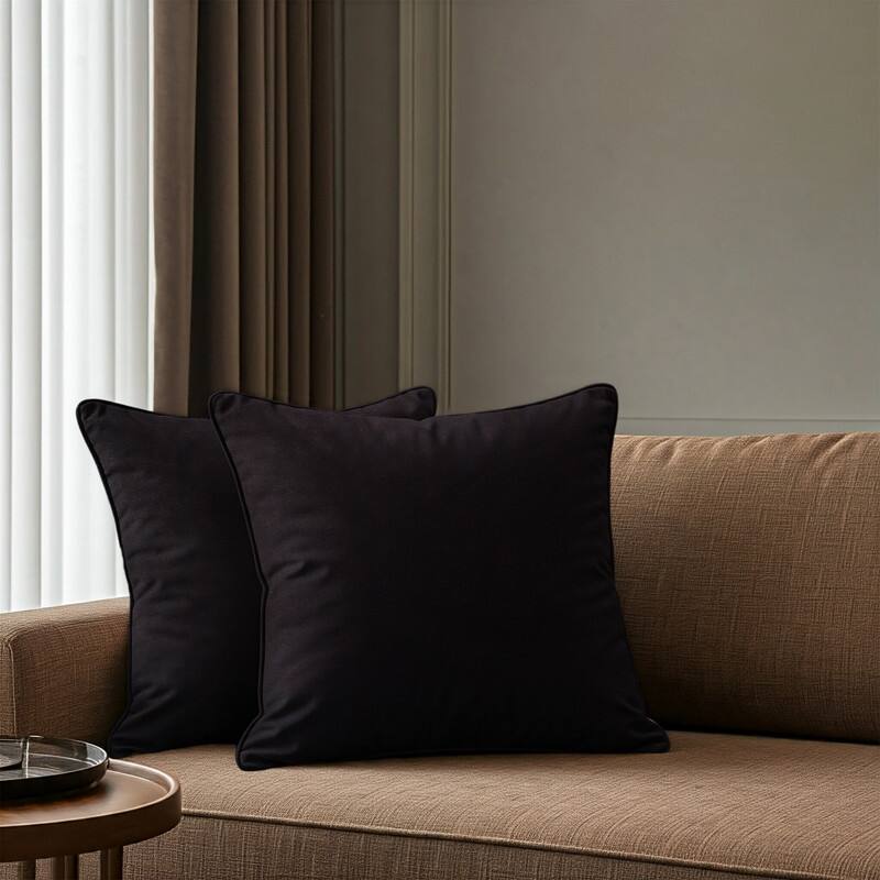 A1HC Set of 2 Luxurious Fine Soft Velvet Throw Pillow Covers Only, For Sofas, Beds, Vibrant Colors and Hidden Zipper