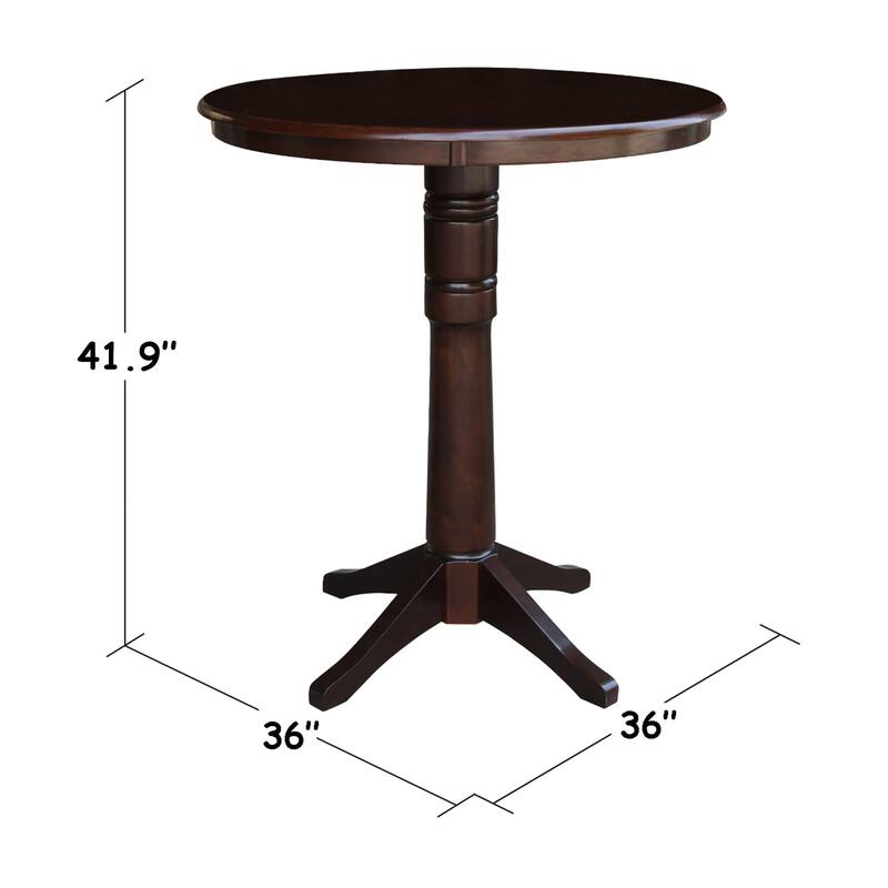 International Concepts Solid Wood 36" Round Pedestal Dining Table