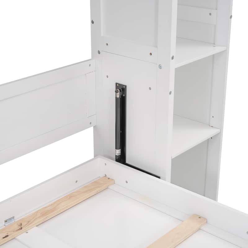 Queen Murphy Bed with Shelves and LED Lighting