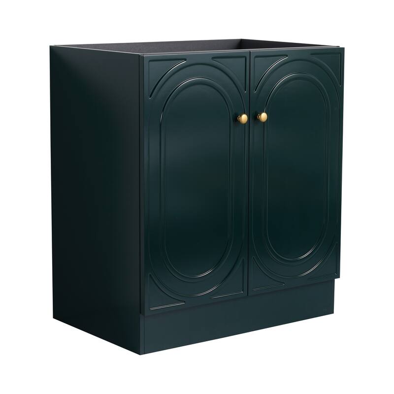 Modern 30 Inch Freestanding Bathroom Vanity Base without Sink, Storage Cabinet with Soft-Close Doors and Adjustable Shelves