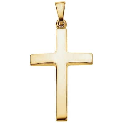 Curata 14k Yellow Gold Cross Pendant 24.25x16