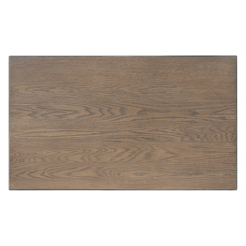 Roomfitters 6-Piece Retro Dining Room Set, Wooden Rectangular Table with 4 Upholstered Chairs and Bench, Space Saving