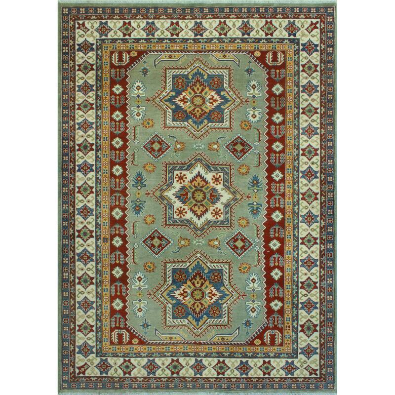 Kazak Azalea Grey/Ivory Rug - 6'7" x 9'8"