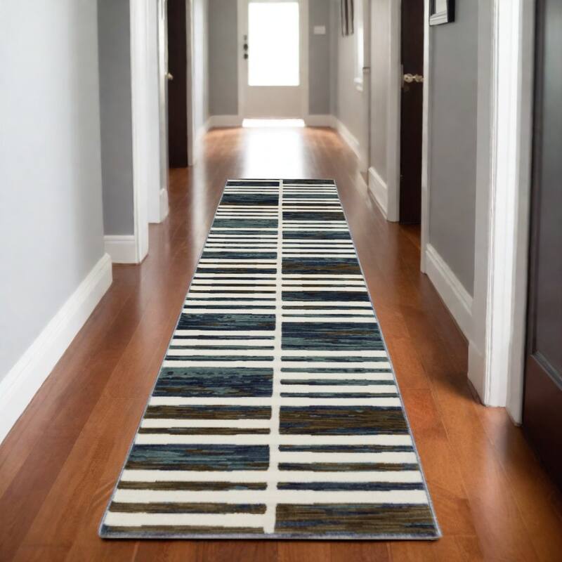 HomeRootsGeometric Modern Rectangle Area Rug - 92.52' X '26.77' X '0.39