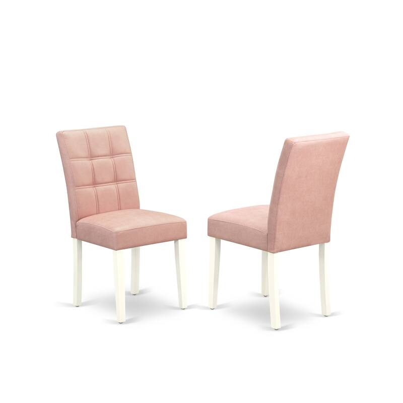 East West Furniture Dining Room Set Consists of a Round Kitchen Table and Chairs, Linen White (Pieces Options)