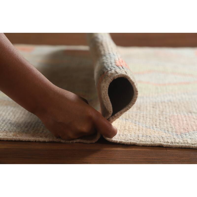 Hand Knotted Oriental 100% Wool Carpet Transitional Geometric Brown Oushak Runner Rug - 8' 8'' X 3' 0''