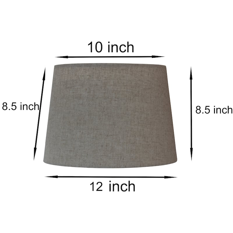 French Drum Lamp Shade,Textured Linen, 10" Top, 12" Bottom, 8.5" Slant