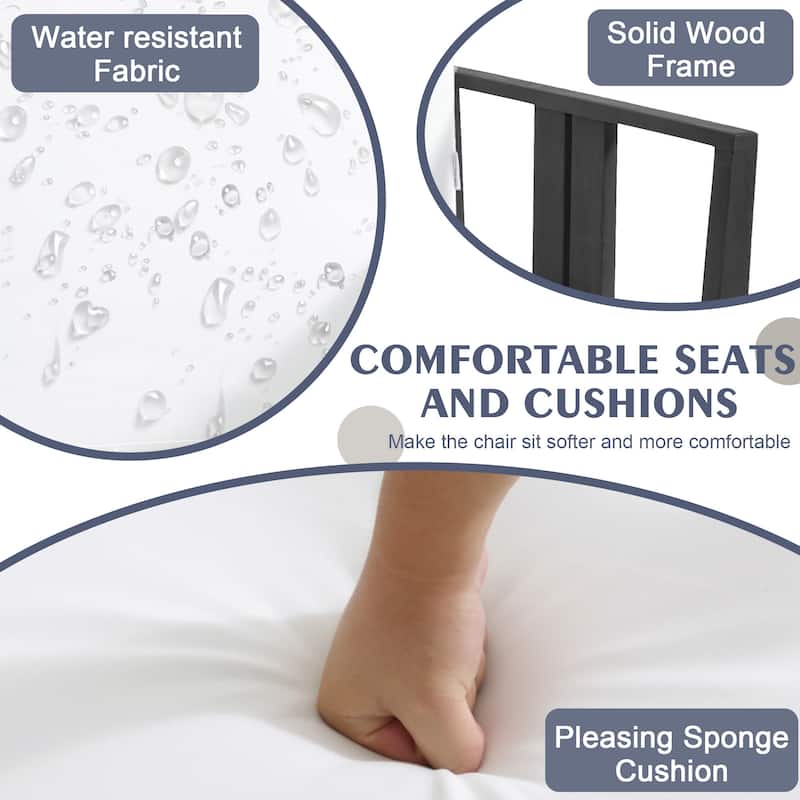 Outdoor Patio Wood Loveseat with Cushion