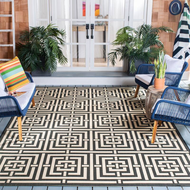 SAFAVIEH Courtyard Ginger Indoor/ Outdoor Waterproof Patio Backyard Rug