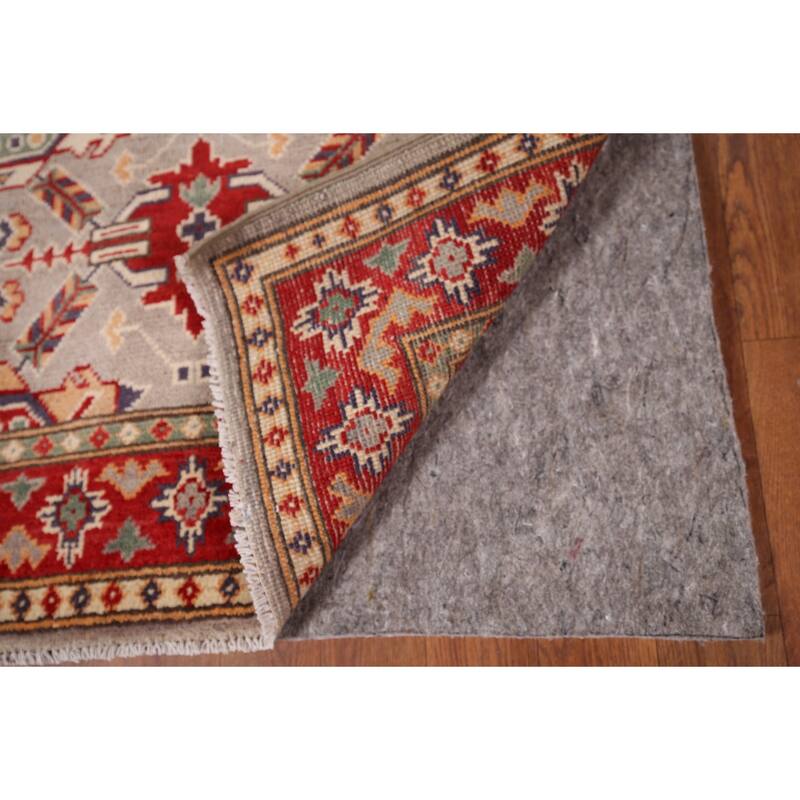 Beige Geometric Kazak Foyer Rug Handmade Wool Carpet - 2'9" x 4'2"