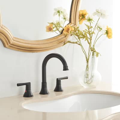 Modern 2-Handle Bathroom Faucet with Pop Up Drain Stopper