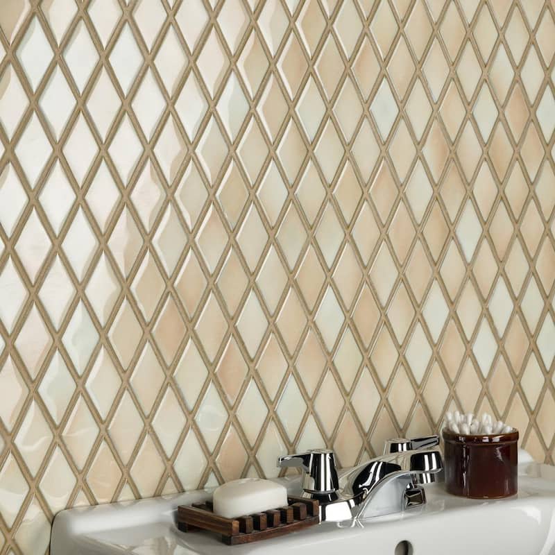 Merola Tile Hudson Kite Truffle 10-1/8" x 11-3/4" Porcelain Mosaic Floor and Wall Tile