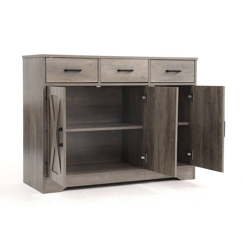 42.6" Wide TV Stand Console with 3 Storage Drawer