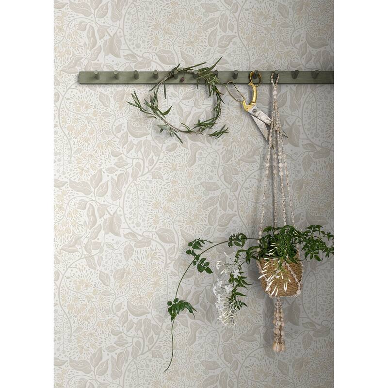 A-Street Prints Turi Khaki Twining Vines Wallpaper