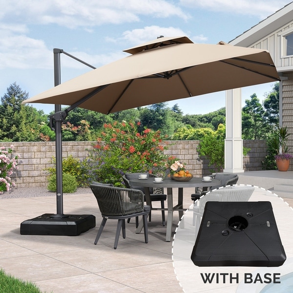 PURPLE LEAF 10ft Square Cantilever Umbrellas with Tilt and Crank