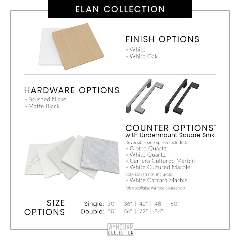 Wyndham Collection WCH717172D-QTZ-US3MXX Elan 72" Free Standing Double
