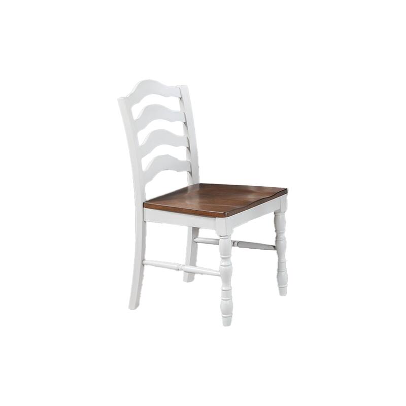 White 5-Pcs Dining Set Dining Table Chairs Unique Legs Natural wood Grain Look Top Kitchen Table