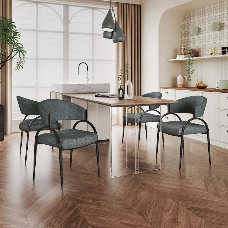 Roomfitters Upholstered Dining Chairs with Metal Legs, Set of 2, Comfortable Dining Chairs, for Kitchen or Dining Room