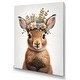 preview thumbnail 2 of 6, Designart 'Cute Baby Rabbit With Floral Crown I' Animals Canvas Wall Art