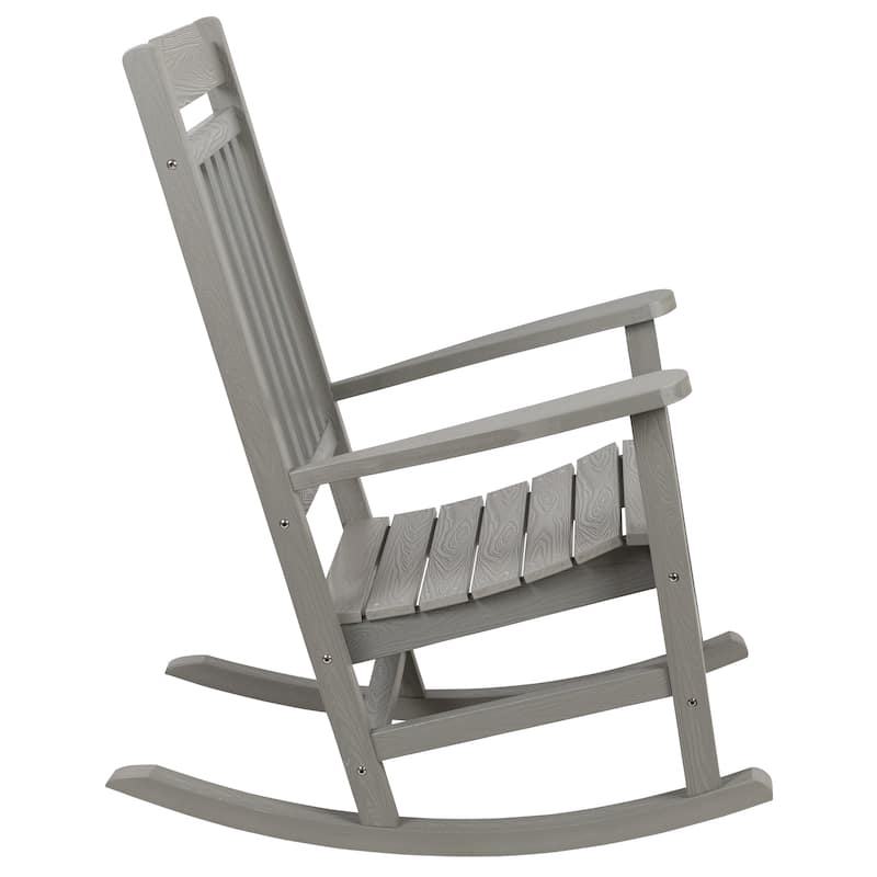 All-Weather Rocking Chair in Faux Wood - Patio and Backyard Furniture