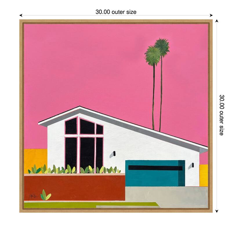 Sunkissed Suburbia 6 by Jan Weiss Framed Canvas Wall Art Print - 30 x 30 in