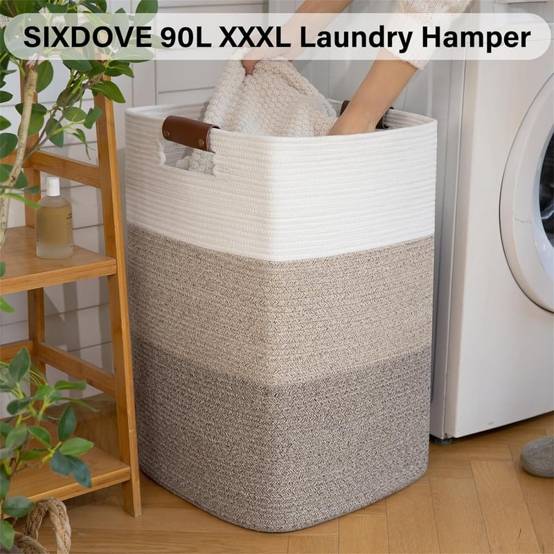 Laundry Hamper 90L Extra Large Laundry Basket - 15.7"L x 15"W x 23.6"H