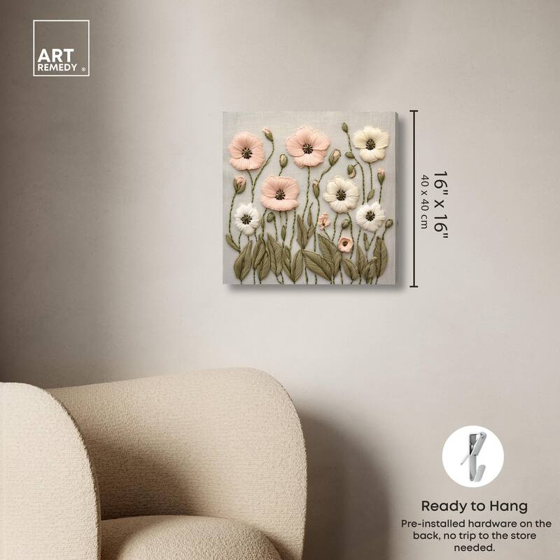 Stitched Serenity I Canvas by Art Remedy, Gallery Wrapped