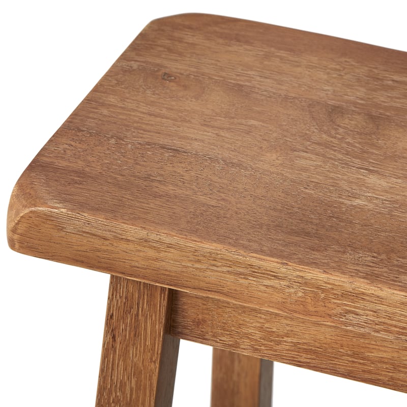 Simple Living Marney 30-inch Solid Rubberwood Saddle Bar Stools (Set of 2)